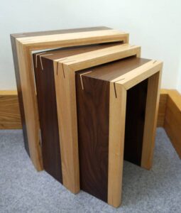 Keith Shorrock - Black Walnut and Ash nest of tables